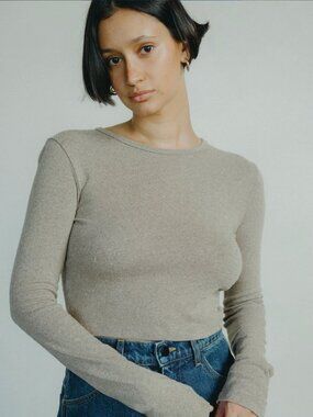 Gently Worn Ozma Lia Top, Regen Silk Noil Jersey, Twig Heather